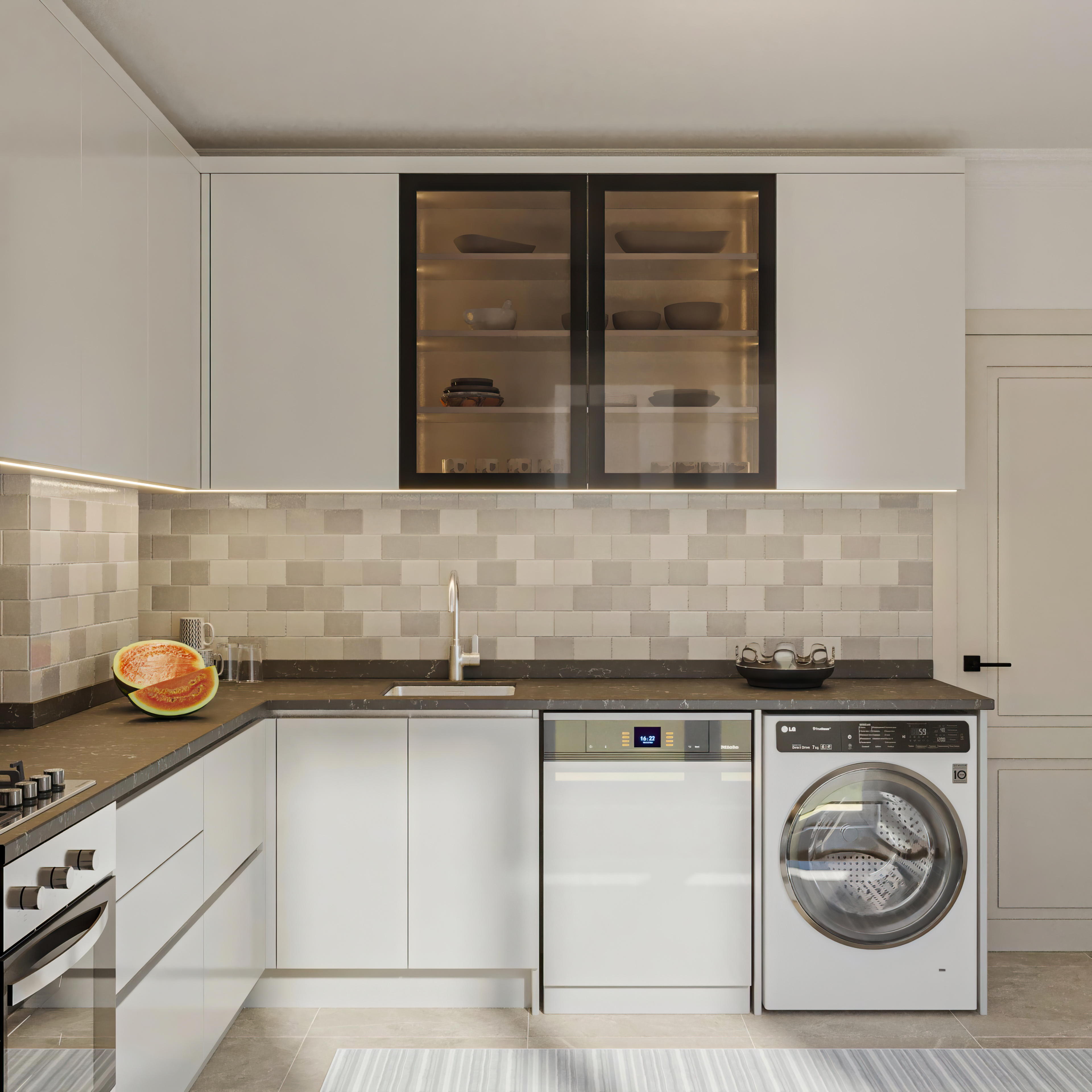 Ice Grey Acrylic Kitchen Design