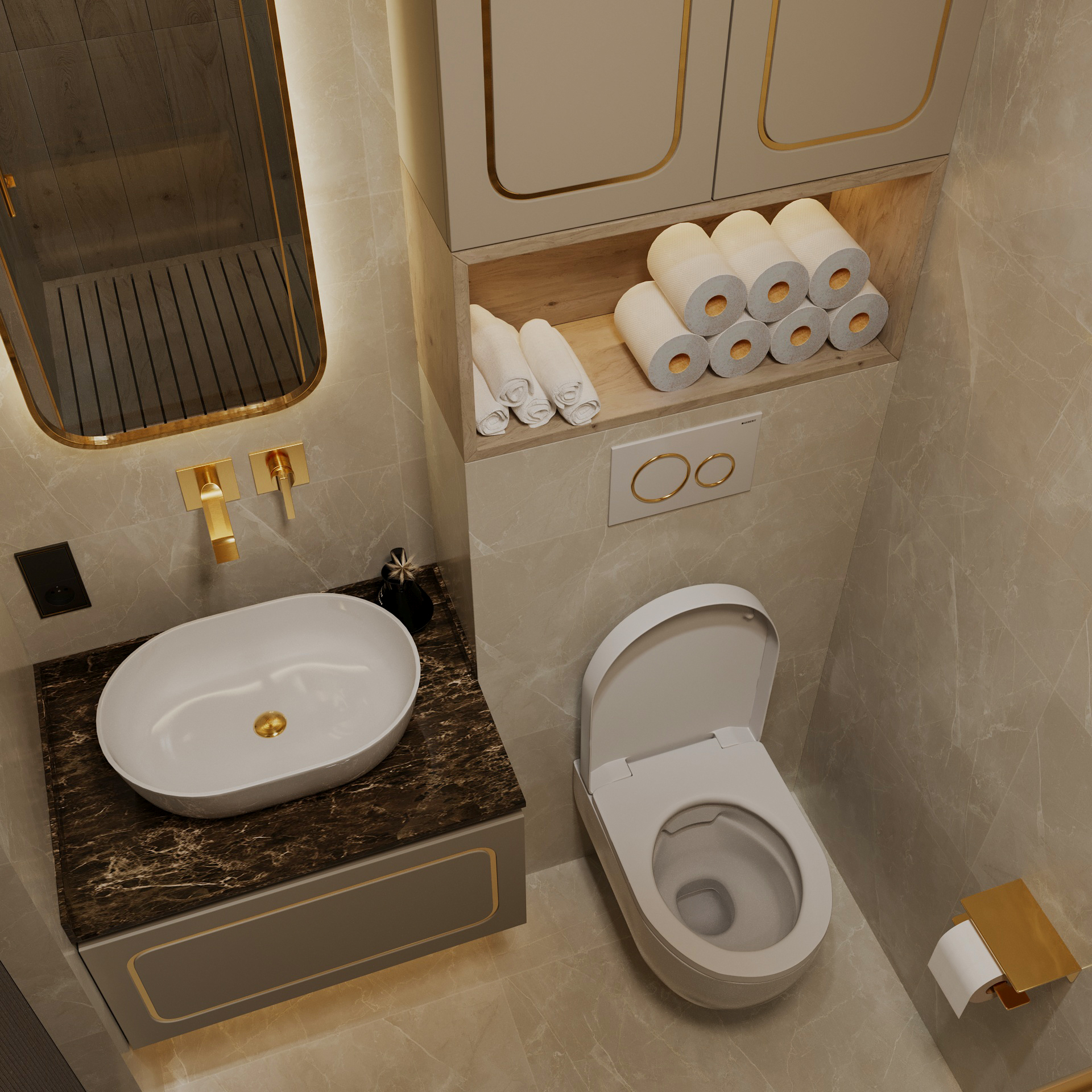Modern Gold Bathroom